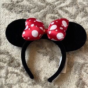 Disney Minnie Mouse Ears Headband with Red Polka Dot Bow